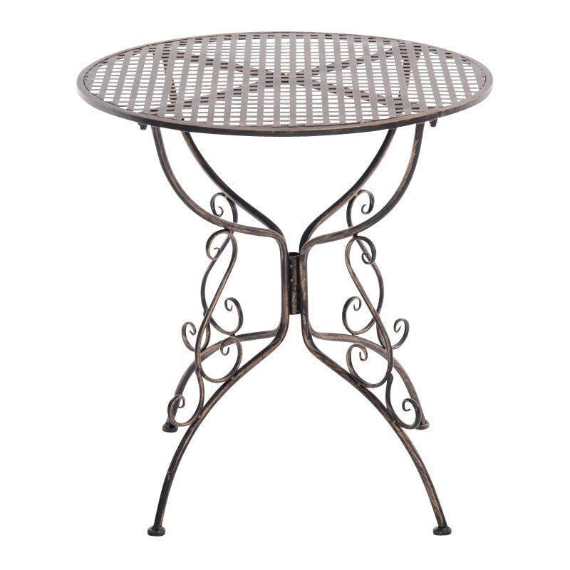 foto del prodotto d coshop26 tavolo da giardino in ferro battuto diametro 70 cm bronzo invecchiato mdj10045