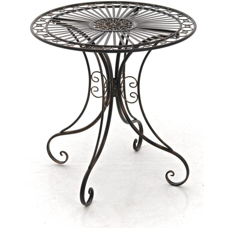 foto del prodotto d coshop26 tavolo da giardino in ferro battuto diametro 70 cm bronzo invecchiato mdj10050