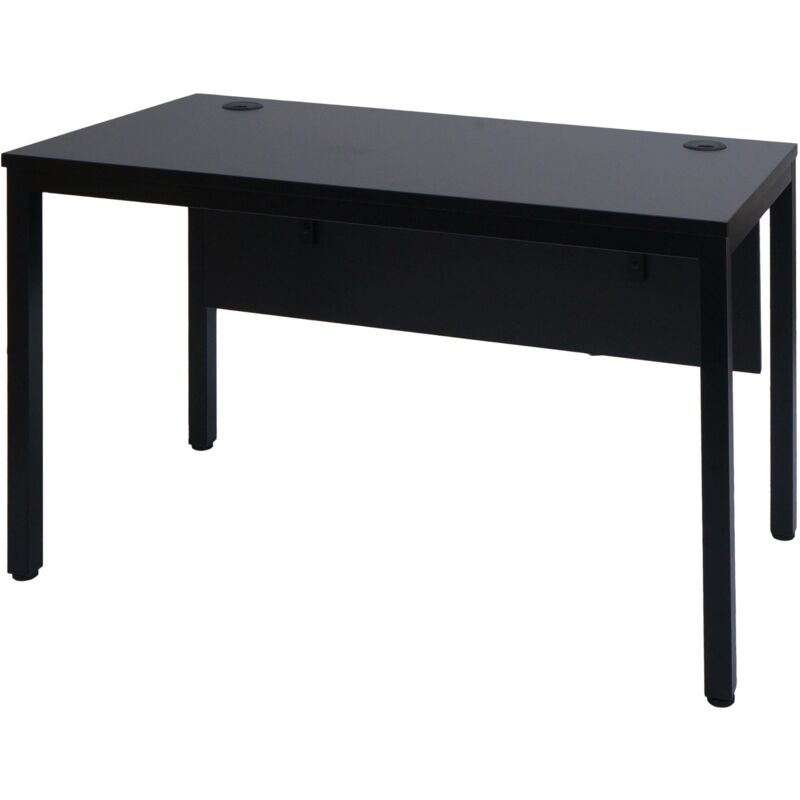 foto del prodotto d coshop26 tavolo porta computer da ufficio con due canaline portacavi regolabili 120x60 cm mdf nero 040006051
