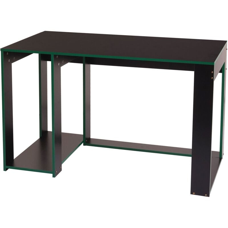 foto del prodotto d coshop26 tavolo scrivania da ufficio per computer 120x60x76 cm in mdf nero verde 040001452