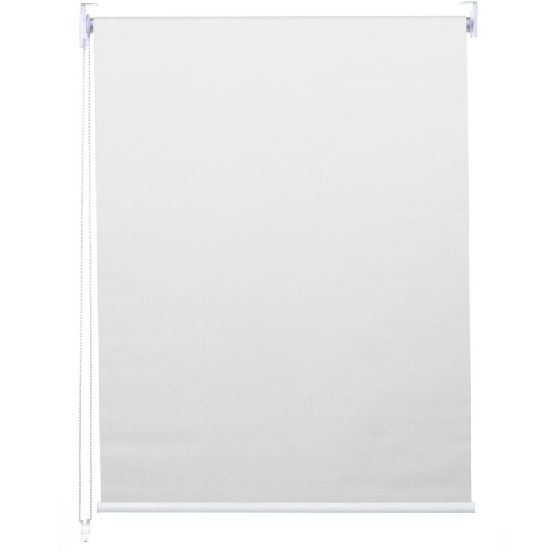 foto del prodotto d coshop26 tenda a rullo oscurante per finestra protezione solare a tirante laterale 60x160 cm bianco opaco 040004540