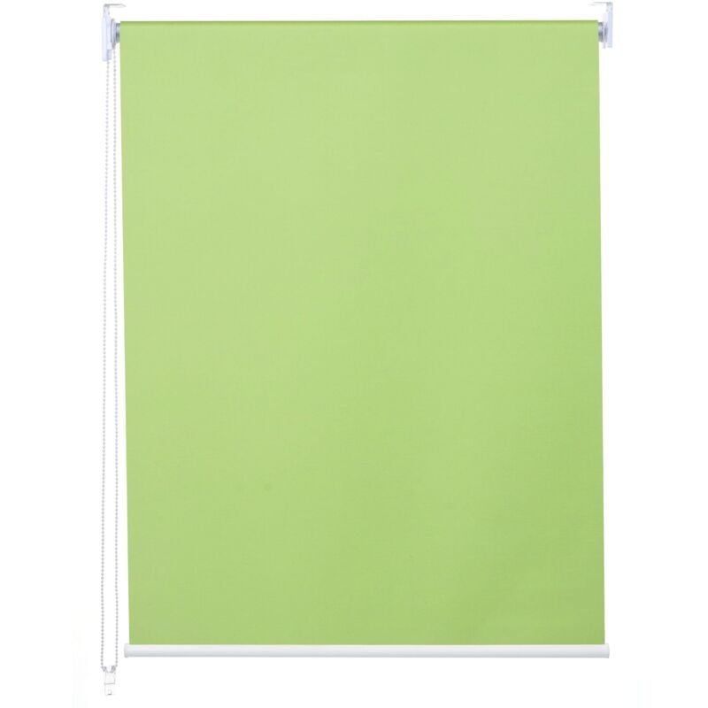 foto del prodotto d coshop26 tenda a rullo oscurante per finestra protezione solare con tirante laterale 50x160 cm verde chiaro opaco 040004533