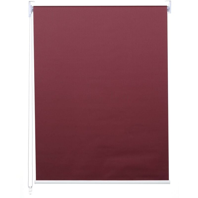 foto del prodotto d coshop26 tenda a rullo oscurante per finestra protezione solare con tirante laterale 90x230 cm bordeaux opaco 040004499