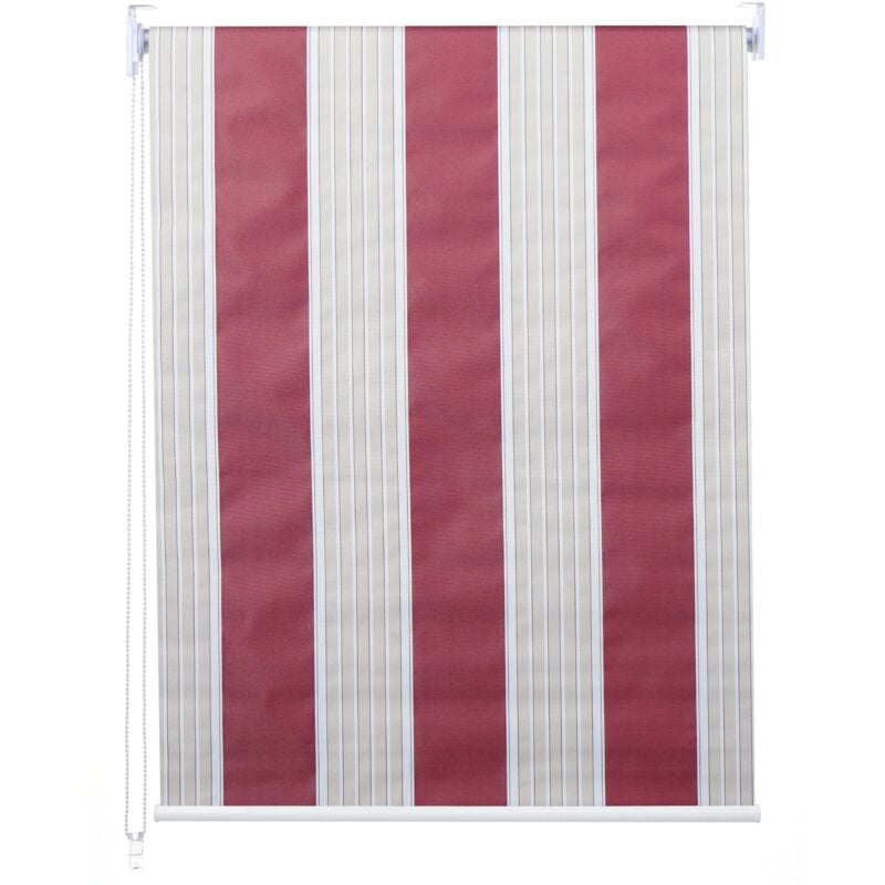foto del prodotto d coshop26 tenda a rullo oscurante per finestra protezione solare tenda a tirante laterale 60x160 cm opaco rosso bianco beige 040004538