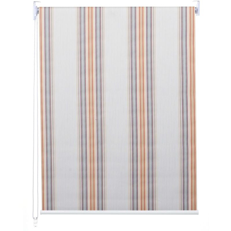 foto del prodotto d coshop26 tenda a rullo oscurante per finestra protezione solare tenda a tirante laterale 80x160 cm grigio opaco marrone arancione 040004555