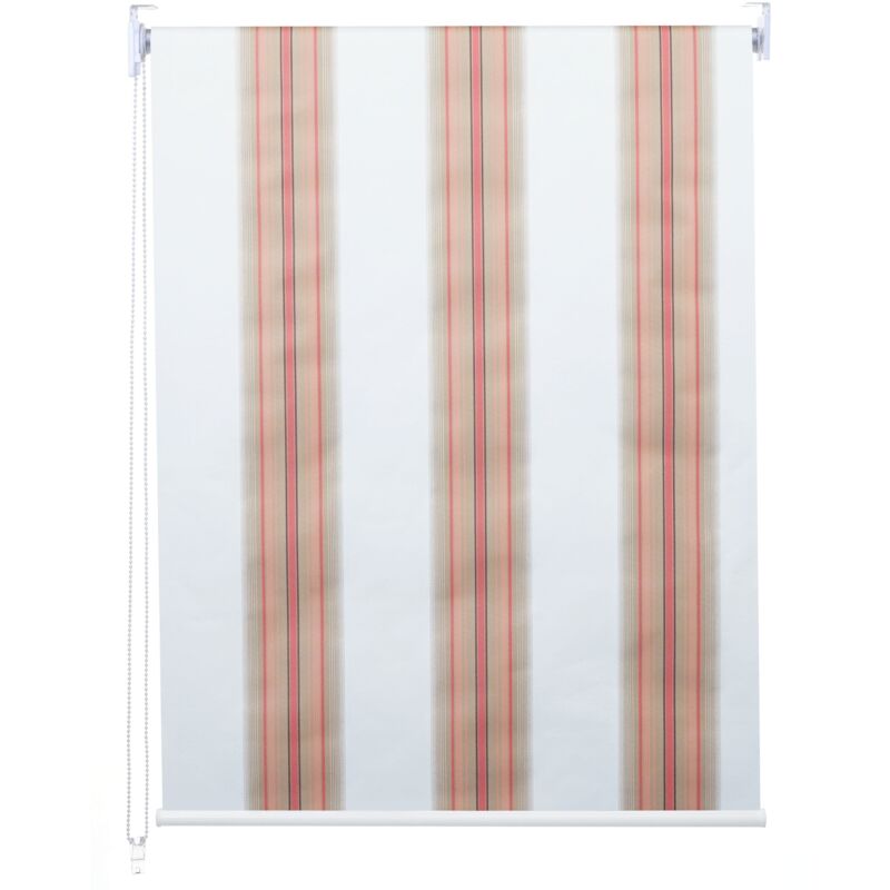 foto del prodotto d coshop26 tenda a rullo oscurante per finestra protezione solare tenda a tirante laterale 80x230 cm bianco opaco rosso beige 040004558