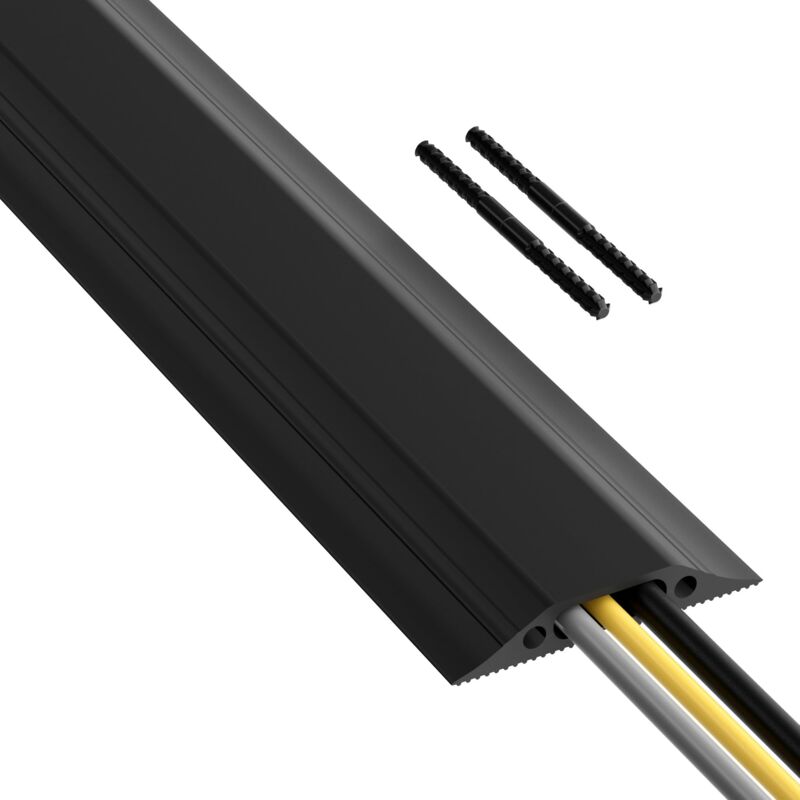 foto del prodotto d line fc83b 9m canalina pavimento, canalette elettriche, passacavi calpestabile, passacavo a pavimento cavit per cavi 30mm larghezza x 10mm