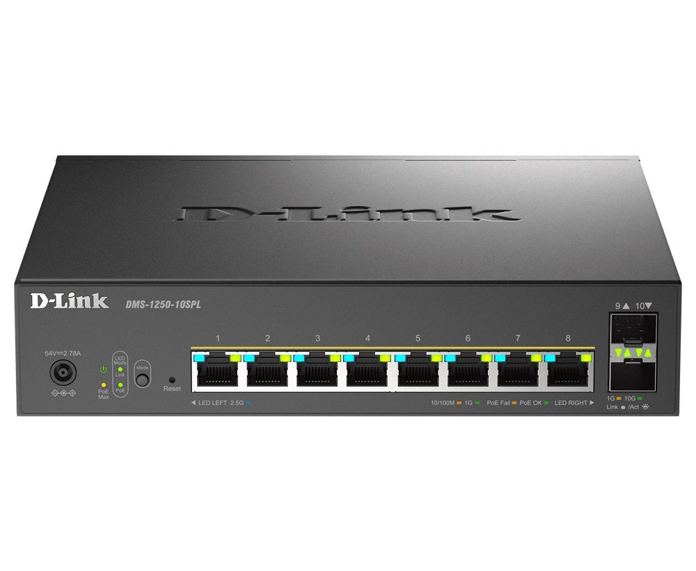 foto del prodotto d link 10 port multi gigabit smart managed poe gestito