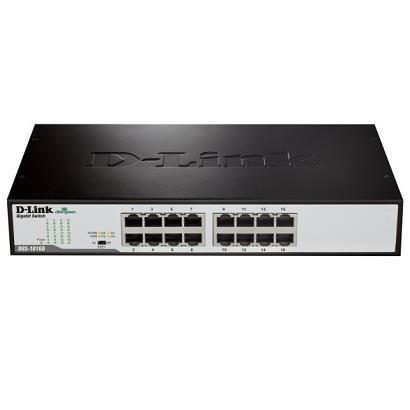 foto del prodotto d link dgs 1016d e switch di rete non gestito nero, metallico