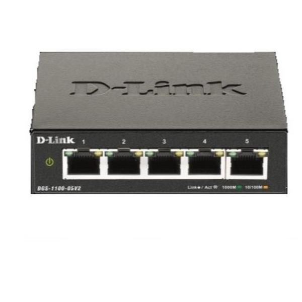 foto del prodotto d link dgs 1100 05v2 e switch di rete gestito l2 gigabit ethernet 10 100 1000 nero