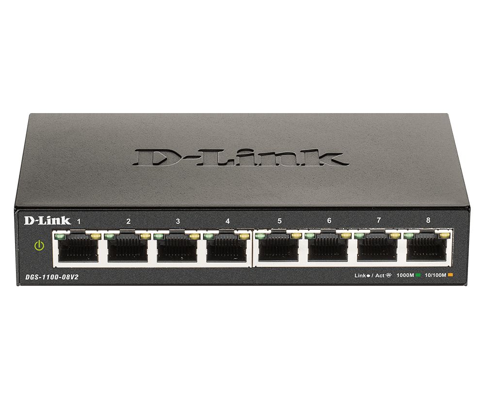 immagine 0 del prodotto d link dgs 1100 08v2 gestito l2 gigabit ethernet 10 100 1000 nero