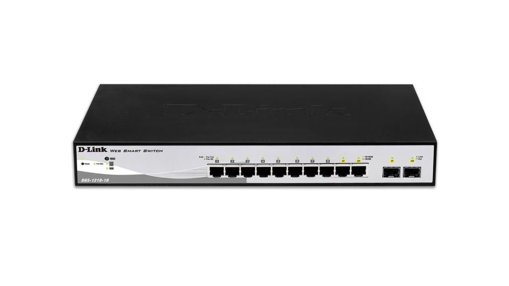 foto del prodotto d link dgs 1210 10 gestito l2 gigabit ethernet 10 100 1000 1u nero, grigio