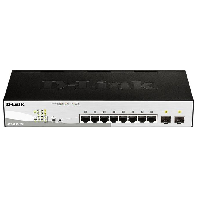 foto del prodotto d link dgs 1210 10p smart switch gestito 10 porte gigabit poe solo cavo di alimentazione ue