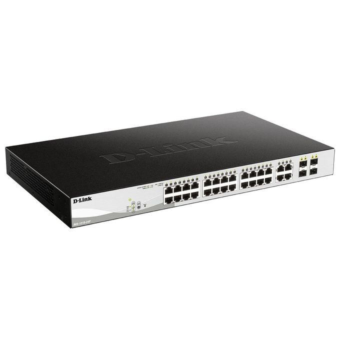 foto del prodotto d link dgs 1210 24p gestito l2 gigabit ethernet 10 100 1000 supporto power over ethernet nero