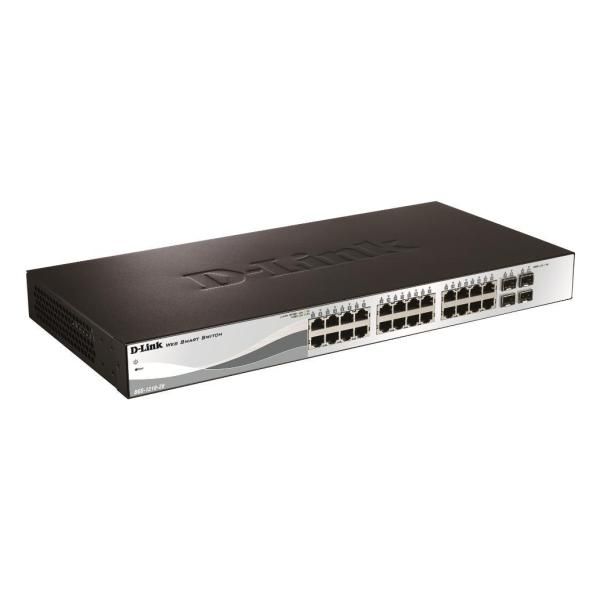 foto del prodotto d link dgs 1210 24p gestito l2 gigabit ethernet 10 100 1000 supporto power over ethernet poe nero