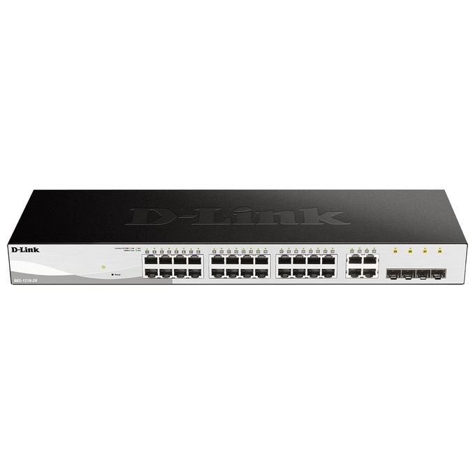 foto del prodotto d link dgs 1210 28 e smart switch gestito 28 porte gigabit solo cavo di alimentazione ue