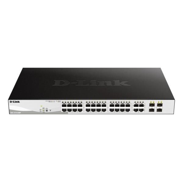 foto del prodotto d link dgs 1210 28mp e switch di rete gestito l2 gigabit ethernet 10 100 1000 supporto power over ethernet poe 1u nero, grigio
