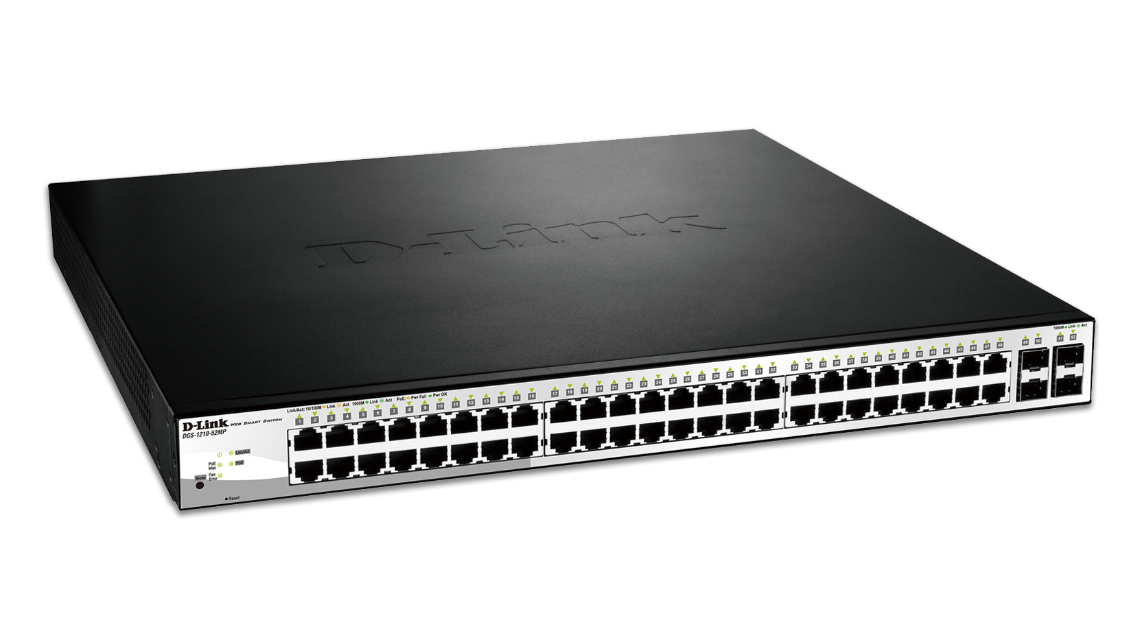 foto del prodotto d link dgs 1210 52mp switch di rete gestito l2 gigabit ethernet 10 100 1000 1u nero