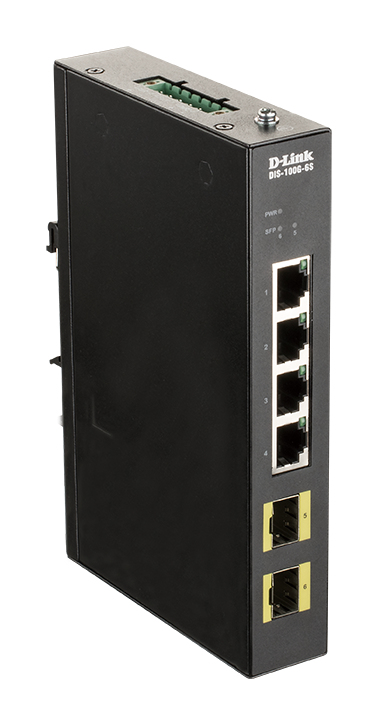 foto del prodotto d link dis 100g 6s switch di rete non gestito gigabit ethernet 10 100 1000 din rail nero