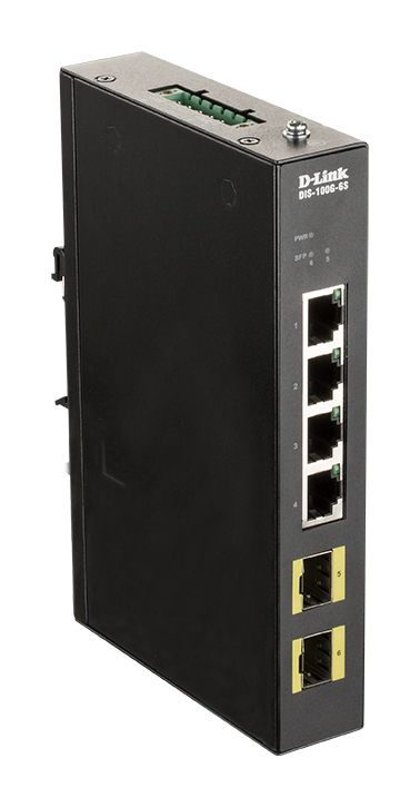 foto del prodotto d-link dis-100g-6s switch di rete non gestito gigabit ethernet 10 100 1000 din rail nero - dis-100g-6s x