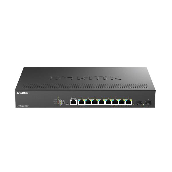 foto del prodotto d link dms 1250 10sp e switch di rete gestito 2.5g ethernet 100 1000 2500 supporto power over ethernet poe nero