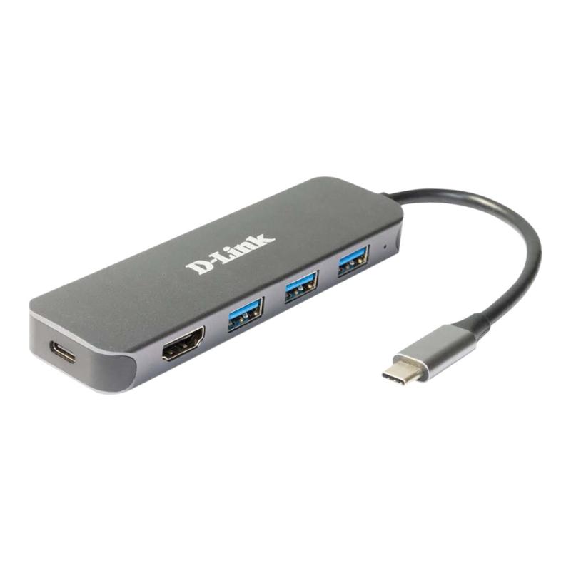 foto del prodotto d link dub 2333 replicatore di porte e docking station per laptop cablato usb tipo c grigio