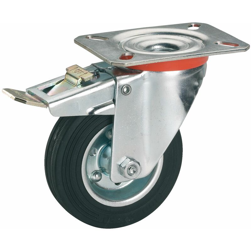 foto del prodotto d rner helmer 712172 pannello fisso rotella di gomma con cuscinetti a rulli 125 x 37 mm 100 x 85 mm, multicolore