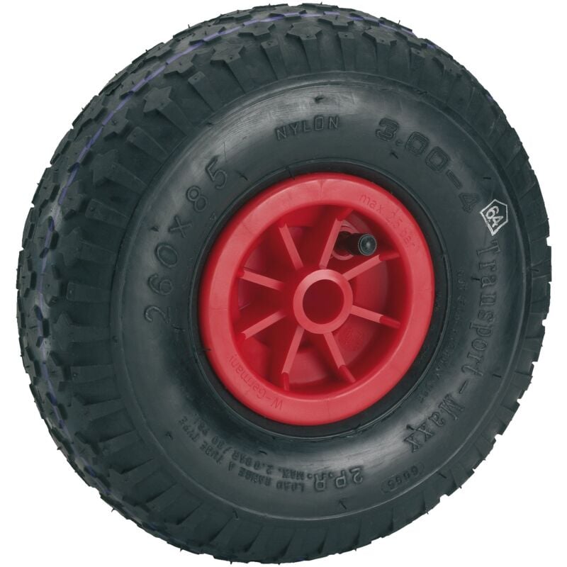 foto del prodotto d rner helmer 740309r 740309r-ruota pneumatica, 260 x 85 x 20 mm, con cuscinetto scorrevole, mozzo 75 mm, multicolore