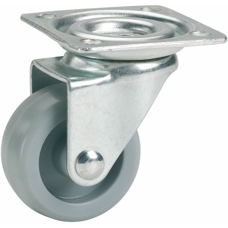 foto del prodotto d rner helmer 790110 ruota girevole, 25 mm, in lamiera d acciaio zincato, ruota in plastica, colore grigio