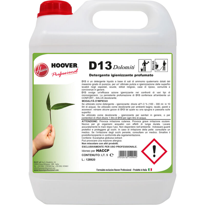 foto del prodotto d13 sanificante detergente deodorante profumato 5 litri