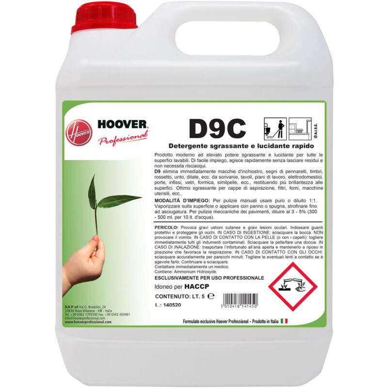 foto del prodotto d9c detergente sgrassante lucidante rapido