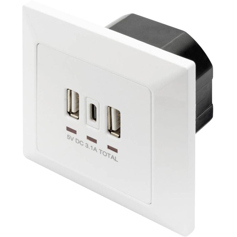 foto del prodotto da 70618 presa di ricarica usb con usb bianco digitus