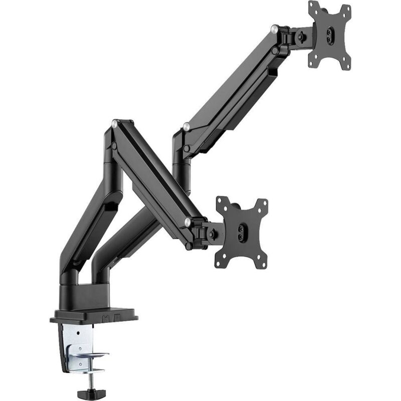 foto del prodotto da-90395 2 vie supporto da tavolo per monitor 38,1 cm (15) - 81,3 cm (32) nero ruotabile, regolabile in altez - digitus