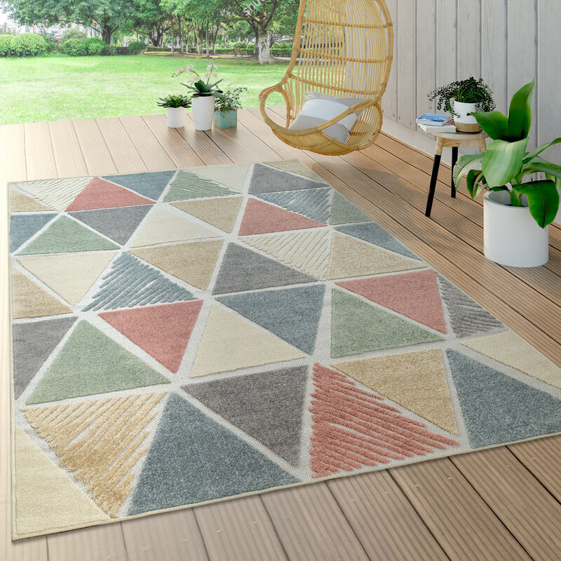 immagine 0 del prodotto da interni e esterni, da terrazza e balcone, anti intemperie, geometrico moderno 200x290 cm, multicolore paco home