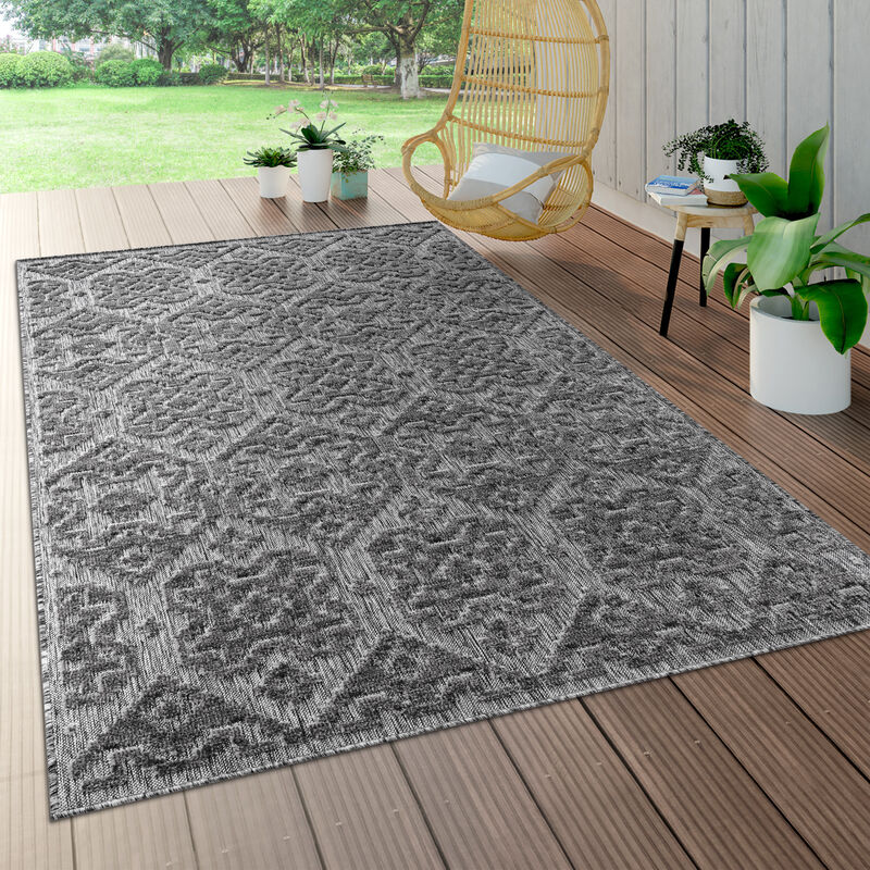 foto del prodotto da interni e esterni, da terrazza e balcone, anti intemperie, geometrico moderno 60x100 cm, antracite 2 paco home