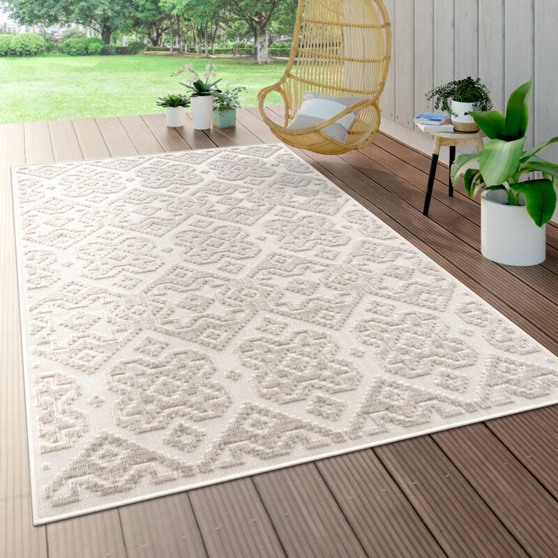 foto del prodotto da interni e esterni, da terrazza e balcone, anti intemperie, geometrico moderno 80x250 cm, grigio 3 paco home