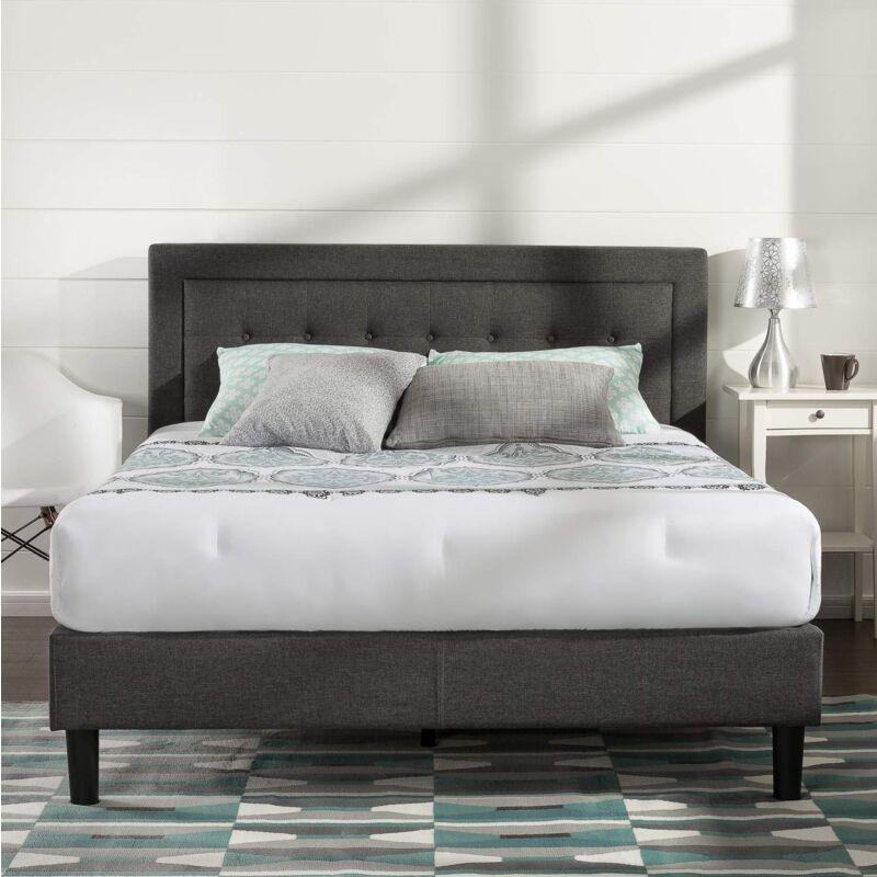 foto del prodotto dachelle letto 160x190 cm struttura letto 35 cm di altezza struttura letto a piattaforma imbottita con testiera e supporto a doghe in legno