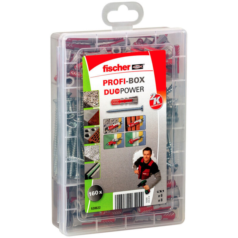 foto del prodotto dadi e viti fischer duopower 160 pezzi