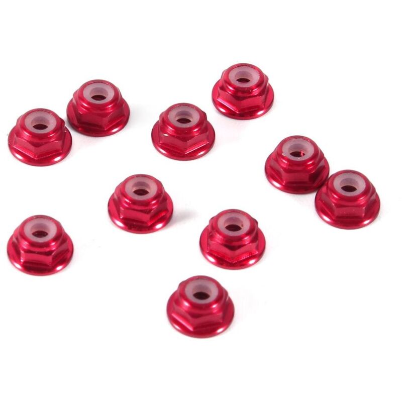 foto del prodotto dadi esagonali autobloccanti, 10 pezzi dado m2 flangia in alluminio cnc dadi metallici autobloccanti in nylon dado esagonale rosso scuro zoternen
