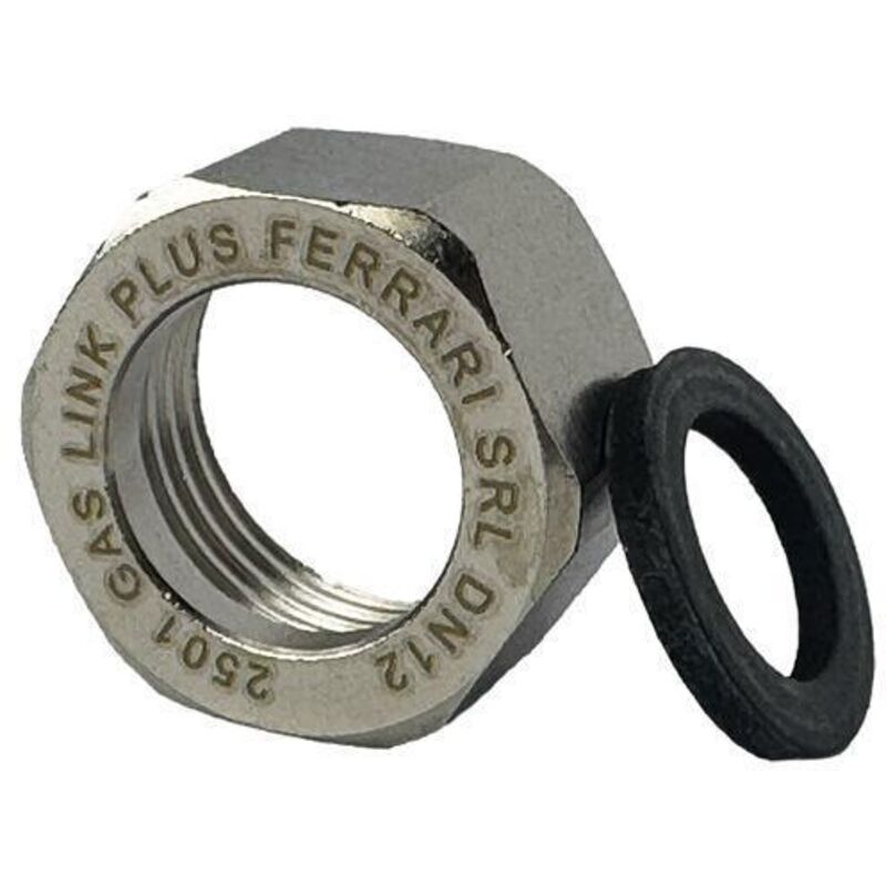 foto del prodotto dado gas link plus dn 12 f accessorio gas ottone nichelato compatto ferrari welcome 070180 f