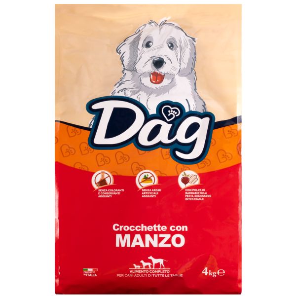 foto del prodotto dag dog adult all breeds manzo manzo 4 kg croccantini per cani 1 ordine scegli lo sconto bzr5 bzr20 200 punti fedelt 