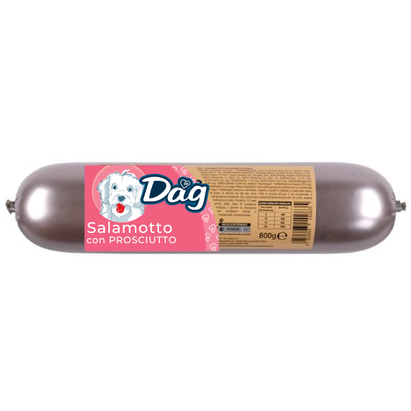 foto del prodotto dag dog adult all breeds salamotto alimento umido 800 gr prosciutto cibo umido per cani 1 ordine scegli lo sconto bzr5 bzr20 200 punti fedelt 
