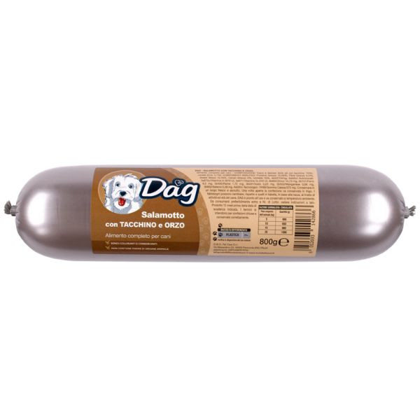 foto del prodotto dag dog adult all breeds salamotto alimento umido 800 gr tacchino e orzo cibo umido per cani 1 ordine scegli lo sconto bzr5 bzr20 200 punti fedelt 