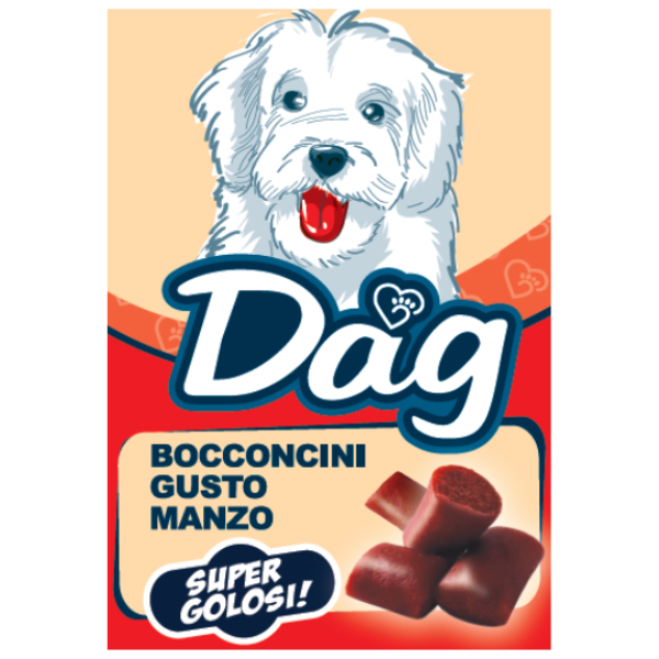 foto del prodotto dag dog adult all breeds snack morbidi bocconcini super golosi 50 gr manzo 1 ordine scegli lo sconto bzr5 bzr20 200 punti fedelt 