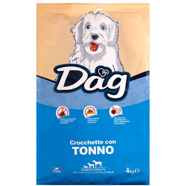 foto del prodotto dag dog adult all breeds tonno tonno 4 kg croccantini per cani 1 ordine scegli lo sconto bzr5 bzr20 200 punti fedelt 