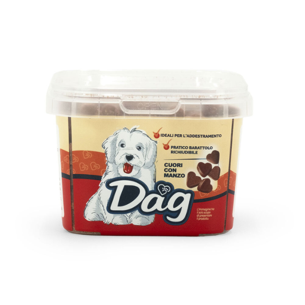 foto del prodotto dag dog adult snack cuori con manzo 120 gr manzo 1 ordine scegli lo sconto bzr5 bzr20 200 punti fedelt 