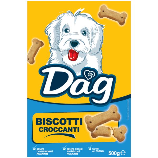 foto del prodotto dag dog biscotti per cani 500 gr carne 1 ordine scegli lo sconto bzr5 bzr20 200 punti fedelt 