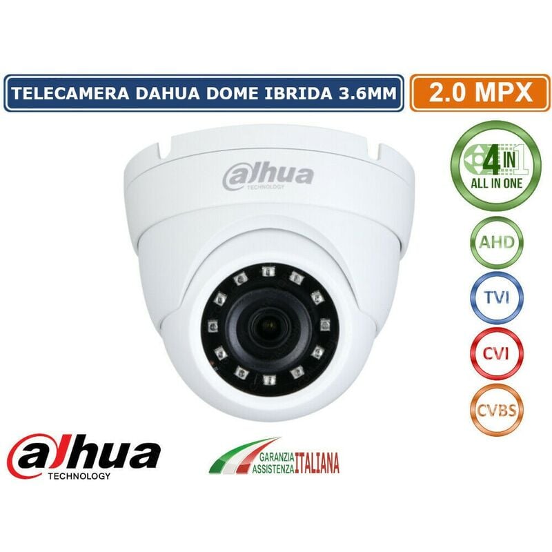 foto del prodotto dahua hac hdw1200m s4 telecamera ibrida 4 in 1 ahd cvi tvi cvbs 2mpx 3.6mm ip67 ir led 30 metri