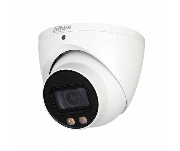 foto del prodotto dahua hac-hfw2249tp-a-led telecamera dome hdcvi ibrida starlight 4in1 3.6mm 2mpx full color 40mt audio