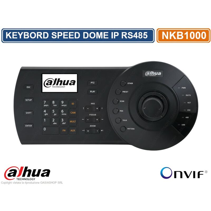 foto del prodotto dahua - nkb1000 controller keyboard ptz per telecamere speed dome ip rs485